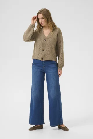 Strickjacke Straight fit Walnut Melange beige