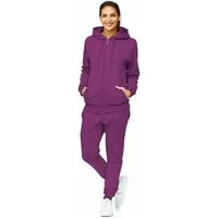 L.gonline Freizeitanzug Damen Jogginganzug, Freizeitanzug, Hausanzug 586 (Kapuzenjacke mit Reißverschluss, Hose, 2-tlg), Fitness Freizeit Casual