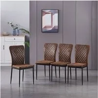 JYMTOM Esszimmerstuhl Samt/Kunstleder, hoher Lehne, Metallgestell, 4/6er-Set (4 St), Kunstleder, Gitter-Design, für Wohnzimmer, Büro, Klassenzimmer