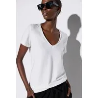 No Matter What T-Shirt Basic-T-Shirt mit V-Ausschnitt und kurzen Ärmeln