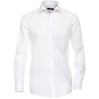 CASAMODA Businesshemd Herren Hemd extra langer Arm 69cm Langarm Hemd uni regular fit, weiß HL20, 46