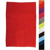 MSV Badematte MSV Badteppich Badvorleger Duschvorleger Chenille Hochflor Badematte, Höhe 12 mm, Badteppich, Waschbar 30°, Polyester Microfaser, rechteckig