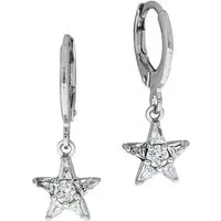 Firetti Paar Creolen Schmuck Geschenk Silber 925 Stern, mit Zirkonia (synth)