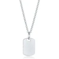 Kuzzoi Kette mit Anhänger Herren Dog Tag Military Platte Brushed 925 Silber