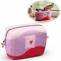 LS-LebenStil Kulturbeutel Kosmetiktasche Herz 14x11cm kleine Schminktasche Kulturtasche (1-tlg., universeller Organizer für Kosmetik Make Up Handtaschenartikel), Waschtasche Kulturbeutel Federmäppchen Federtasche