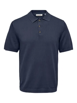 ONLY&SONS - ONSGARSON SS REG WASH POLO KNIT Dress Blues - Gr. - XL