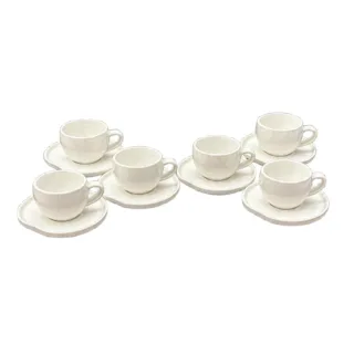 Mulex Kaffeetassen, Weiß, Keramik, 12-teilig, 38x10x38 cm, Kaffee & Tee, Tassen, Kaffeetassen-Sets