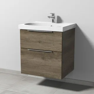Sanipa 3way Waschtischunterbau zu Geberit Acanto Waschtisch mit 2 Auszügen, Eiche-Nebraska UM41537