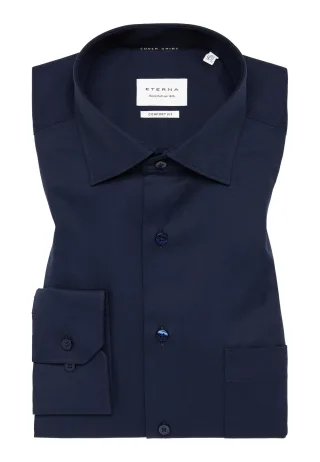 ETERNA - Cover Shirt Twill Langarm navy - Gr. - 44