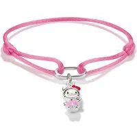 THOMAS SABO Armband THOMAS SABO ♡ Hello Kitty Stoffarmband rosa, Emaille
