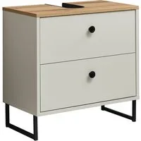 BASIC by Balculina Waschbeckenunterschrank Linea (1-St) Breite 60cm, U-Profil Füße, Unterflurauszug
