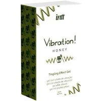 INTT Stimulationsgel Vibration! Honey - für einen intensiven Orgasmus, Flasche mit 15ml, 1-tlg., prickelndes Intimgel mit Geschmack (Honig)