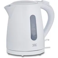 KHG Wasserkocher WK-100W aus Kunststoff weiß, 1 Liter Fassvermögen, Abschaltautomatik, 1 l