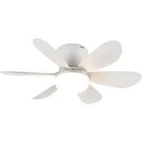 Reality Leuchten LED Deckenleuchte LUND mit Ventilator, Deckenventilator mit Licht inkl Fernbedienung, Ventilatorfunktion, LED fest integriert, warmweiß - kaltweiß, 3 Geschwindigkeiten Timer Vor- & Rücklauf LED dimmbar CCT Nachtlicht