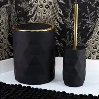 TENDANCE Badaccessoire-Set 2 teilig Toilettenbürste und Kosmetikeimer 6 Liter Goldtouch
