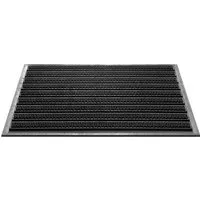 matches21 HOME & HOBBY Fußmatte Bürsten Fussabtreter Streifen schwarz als Outdoor Gummi-Matte, rechteckig, Höhe: 10 mm, Wetterfeste 40x60 cm Aussen-Bereich Türmatte als Schmutzfangmatte