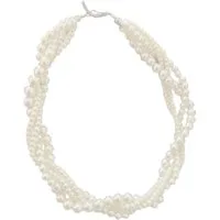BUNGSA Ketten-Set Choker Halskette geflochtene Perlen Karabiner-Verschluss für Damen (1-tlg), Halskette Necklace