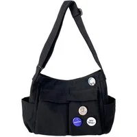Coonoor Schultertasche Canvas Messenger Bag Umhängetasche Crossbody Schulter Tote Hobo Bag, für Frauen und Männer - Große Tasche mit mehreren Fächern