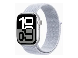 Apple Watch Series 10 (GPS + Cellular) 42mm Aluminium silber mit Sport Loop Blaue Wolke | mwx53qf/a |