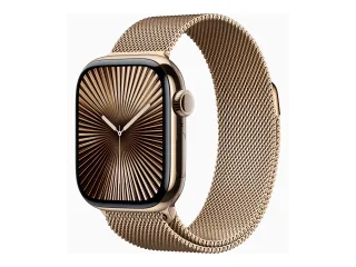 Apple Watch Series 10 (GPS + Cellular) 42mm Titan gold mit Milanaise-Armband gold | mx083qf/a |