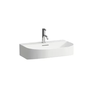 LAUFEN Aufsatzwaschtisch SONAR, 1 Hahnloch, mit Überlauf 600x420 , geschliffen weiß matt, H81634275 H8163427571041