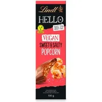 LINDT Schokolade, Lindt Hello Vegan Sweet and Salty Popcorn Schokoladentafel 100g