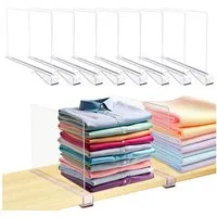 Refined Living Organizer 8 Stück Transparente Acryl-regaltrenner 30 x 20 cm Schubladeneinsatz (Multifunktionaler Shelf Divider für Bücherregale, Küchenschränke, 8 St., Schrank Organizer Kleiderschrank Organizer für Schlafzimmer Badezimmer), Rutschfes