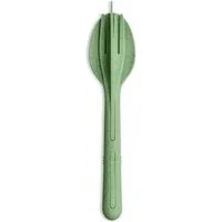 KOZIOL Besteck-Set Klikk Nature Leaf Green 3-tlg. (3-tlg), 1 Personen, Thermoplastischer Kunststoff