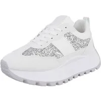 Ital-Design Eleganter Slip-On Schuh für Damen mit komfortabler Innensohle Sneaker (91117438) Keilabsatz/Wedge Sneakers Low in Weiß