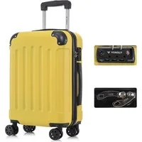 YONSLY Hartschalen-Trolley Premium Hartschalen-Reisekoffer Trolley Kabinenkoffer, 4 Rollen, TSA-Schloss, YKK-Reißverschluss, austauschbare Rollen & Griffe