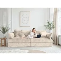 Home affaire Big-Sofa Casa XL, B: 190 cm, 4 Zierkissen, Mega-Sofa, in Cord oder Chenille-Struktur, Federkern