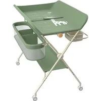 JEOBEST Wickeltisch Baby Wickelkombi, Wickelauflage,Trendy, (1-tlg) Mobil, Mit Bremse,5-fach höhenverstellbar,Klappbar,Ablagekorb