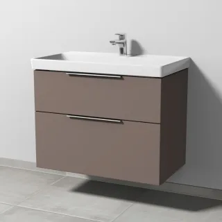Sanipa 3way Waschtischunterbau zu Villeroy & Boch Avento Waschtisch mit 2 Auszügen, Taupe-Matt UP6231T