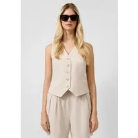 QS Jackenblazer Indoor-Weste Weste aus Leinenmix