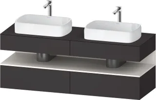Duravit Qatego Konsolenwaschtischunterbau wandhängend Graphit Supermatt 1600x550x600 mm - QA47790848 QA4779084800000
