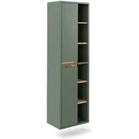 Vicco Hochschrank Viola, Grün/Eiche, 50 x 170 cm mit offenen Regalen (1-St)