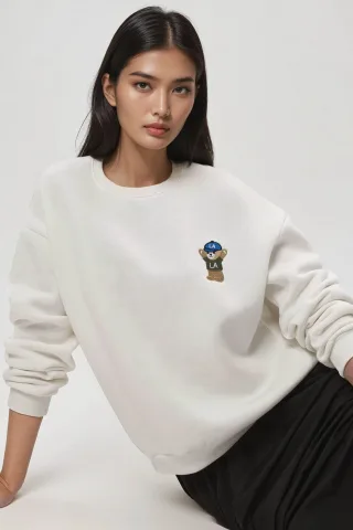 Bestickter Baumwollpullover
