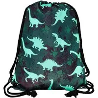 HECKBO Turnbeutel Turnbeutel Mädchen Junge - Dino Dinosaurier Motiv - 40x32cm - Kindergarten, Kita, Krippe - Rucksack, Beutel, Sporttasche, Sportbeutel, Kindergartenrucksack, Kinderrucksack, Stoffbeutel
