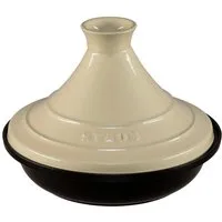 Staub Auflaufform Tajine 28cm rund cream, Gusseisen, Gusseisen / Keramik