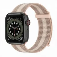 Tec-Expert Smartwatch-Armband für Apple Watch SE 3 44 mm Armband Ersatz Wechsel Band, Nylon Textil mit Klettverschluss, stufenlos Verstellbar, atmungsaktiv