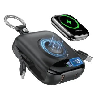 Bakeey P007 22.5W 10000mAh Wireless Charger Power Bank Come with USB-C & iP Cable External Battery Power Supply with 1 I