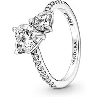 Pandora Fingerring Pandora Doppel-Herz Funkelnder Ring 191198C01 Damenring