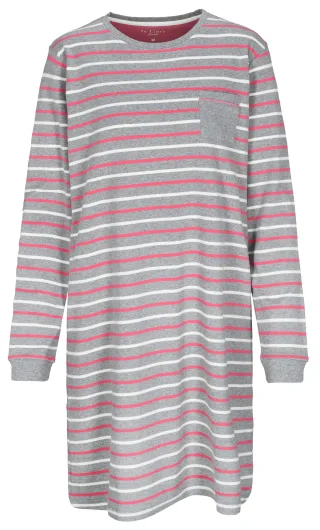 IN LINEA - Da.-Sleepshirt Interlock anthra stripe - Gr. - 38