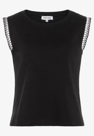 MORE & MORE - Top mit Armloch-Detail schwarz - Gr. - 36