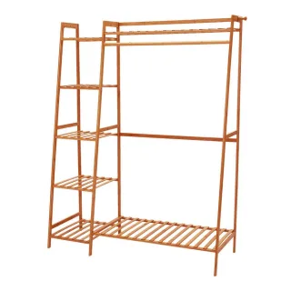 Livingandhome Garderobenständer, Braun, Holz, 110x140x40 cm, Garderobe, Garderobenständer