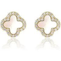 ROUGEMONT Paar Ohrstecker Kleeblatt Damen Glücksbringer Ohrstecker 925 Sterling Silber, Elegantes Clover Design Symbol für Glück, Liebe und positive Energie