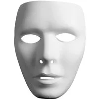 Metamorph Verkleidungsmaske Neutralmaske Gesicht Mann - für Karneval, Unbemalte weiße Maske für Tanz, Theater & Maskenball