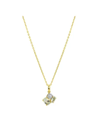 Fascination by Ellen K. Anhänger mit Kette 375/- Gelbgold bicolor Blautopas und Zirkonia