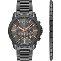 ARMANI EXCHANGE Chronograph AX7170SET, (Set, 2-tlg., mit Armband), Quarzuhr, Armbanduhr, Herrenuhr, Edelstahlarmband