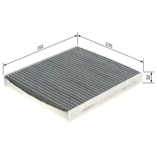 Bosch Aktivkohle-Innenraumfilter Audi CUPRA MAN Seat Skoda VW 1987432543